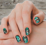 Cow Town Cowhide & Turquoise Nail Polish Strips