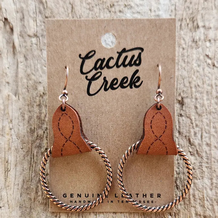 "Lari Dee" Boot Stitch & Rope Earrings
