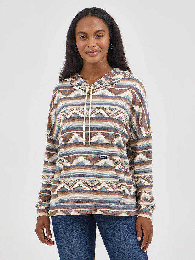 Wrangler Womens Geometric Relaxed Pullover Hoodie