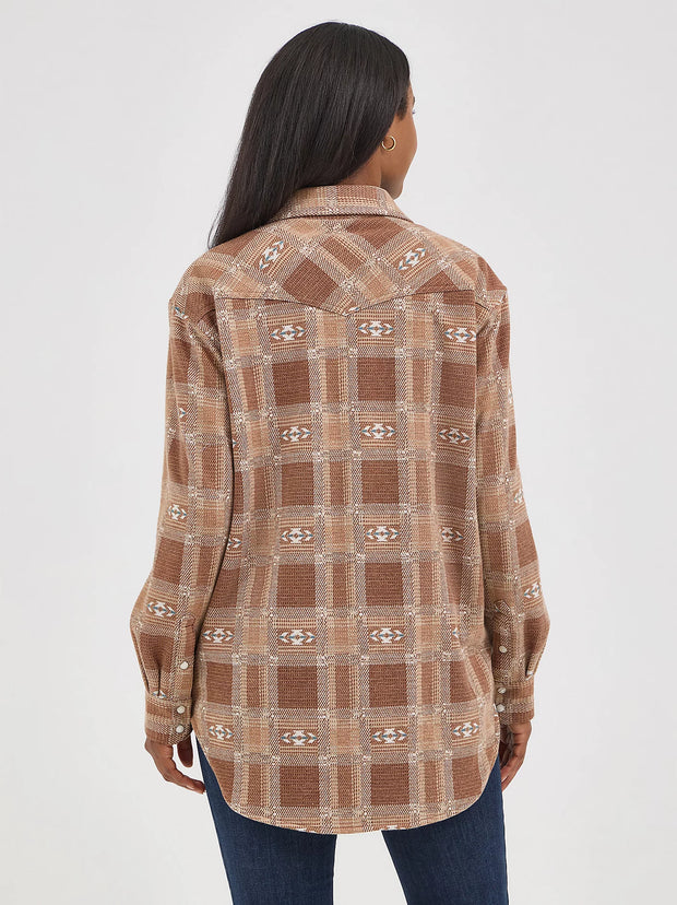 Punchy Aztec Wrangler Boyfriend Shirt Jacket