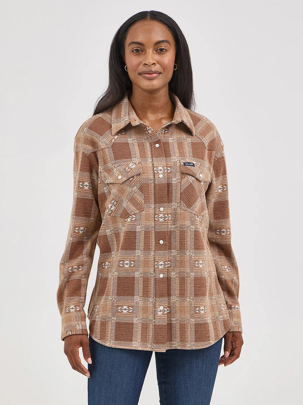 Punchy Aztec Wrangler Boyfriend Shirt Jacket