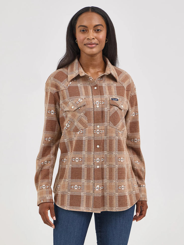 Punchy Aztec Wrangler Boyfriend Shirt Jacket