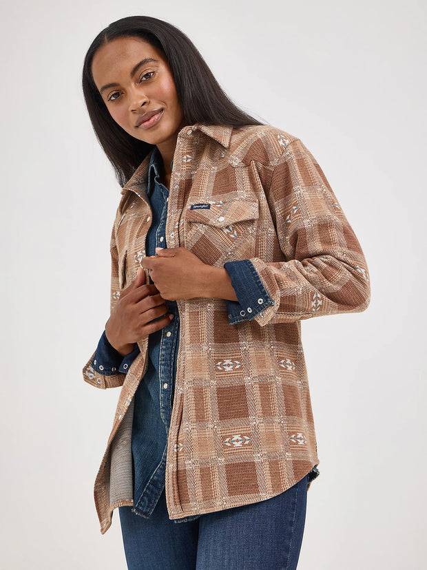 Punchy Aztec Wrangler Boyfriend Shirt Jacket