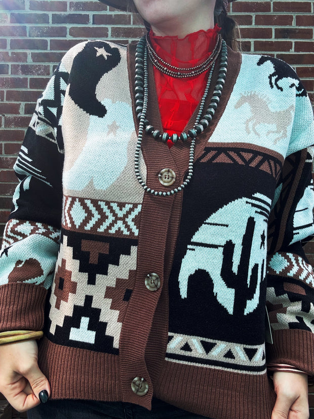 Cowboy Up Cropped Wrangler Cardigan