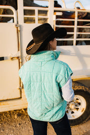 Valencia Quilted Vest- Mint