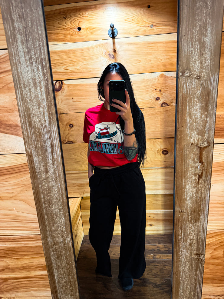 Flora Fleece Sweatpants- Black