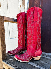 LD Red Embroidery Tall Top Corral Boot