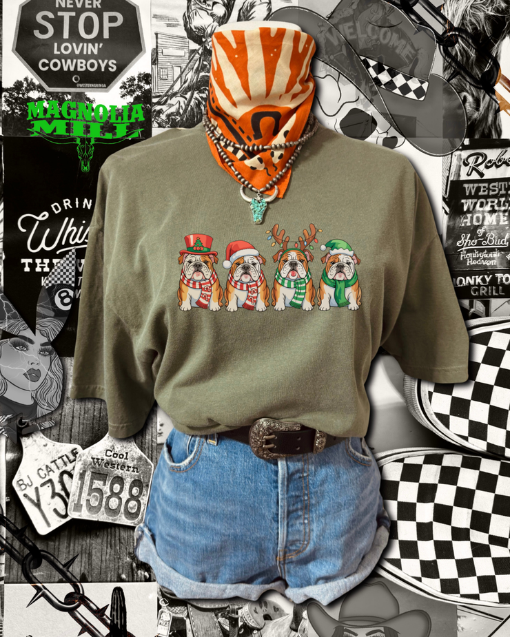 Festive Bulldogs Graphic Tee- MADE TO ORDER**