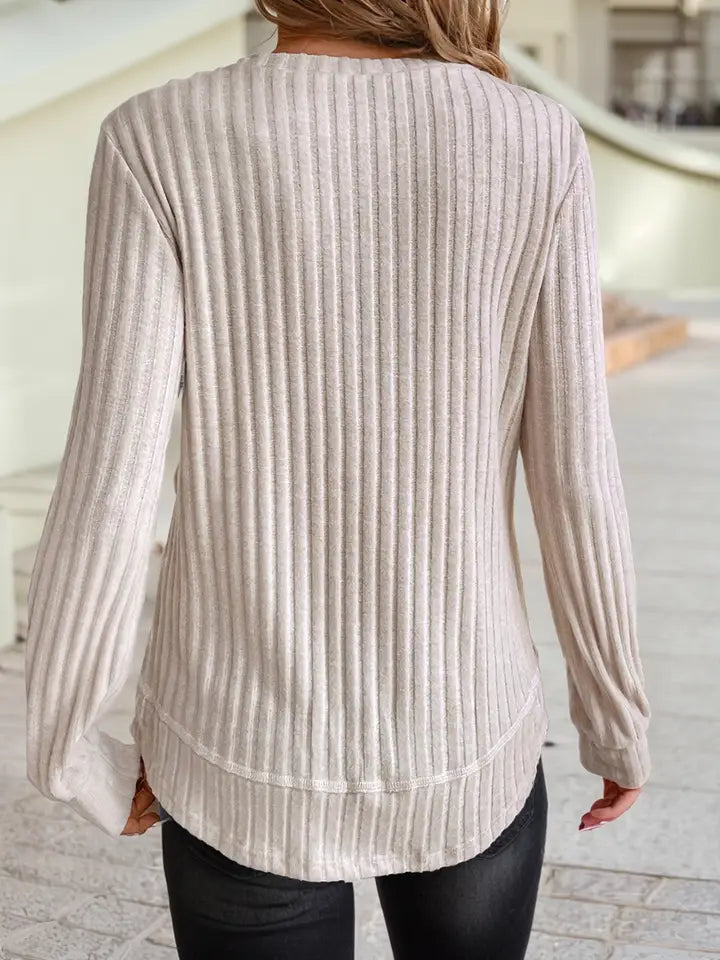 Jet Stream Ribbed Texture Top