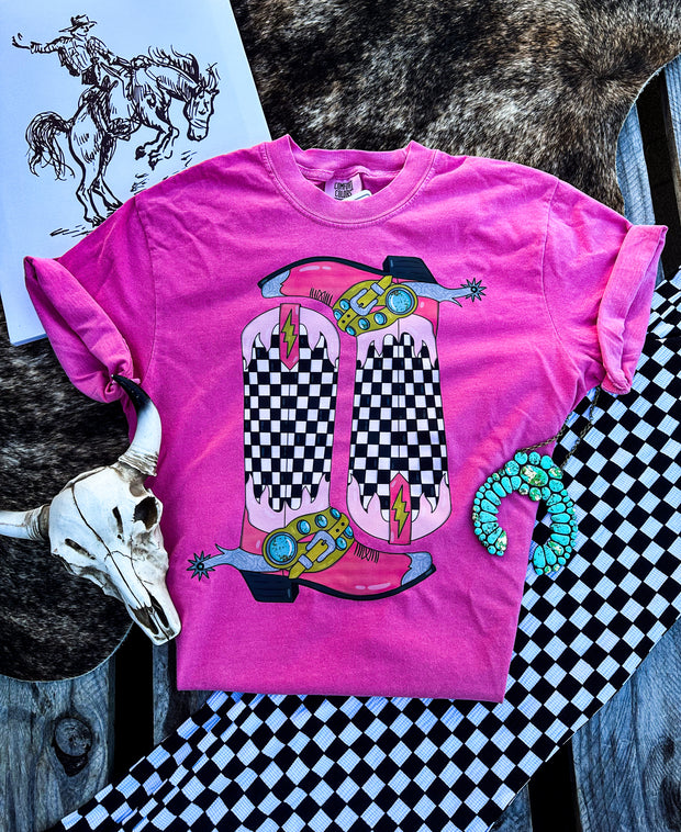 Checkered Boots Graphic Tee