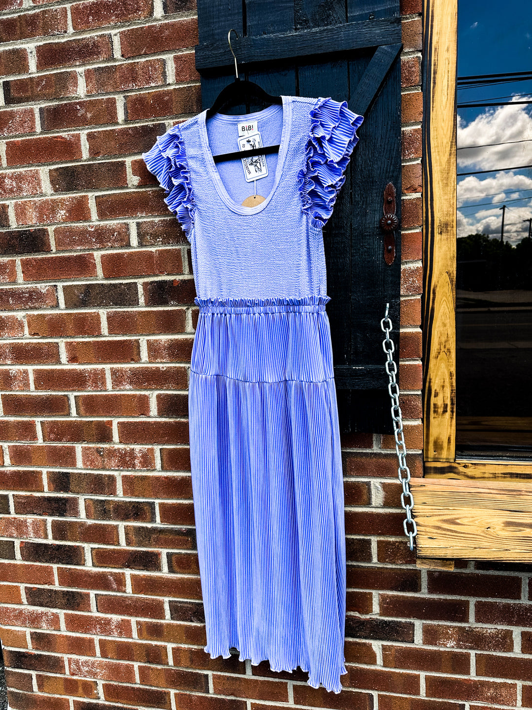 faithfull the brand blue midi dress Astra Midi Dress Soft Blue Stripe