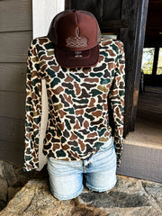 Dilly Duck Camo Sheer Top