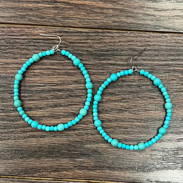 Turquoise Tavern Hoop Earrings