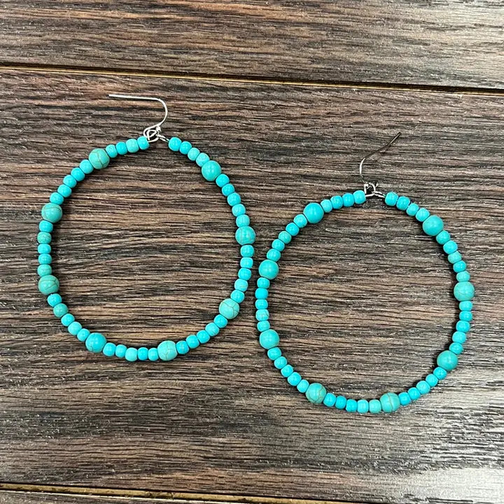 Turquoise Tavern Hoop Earrings