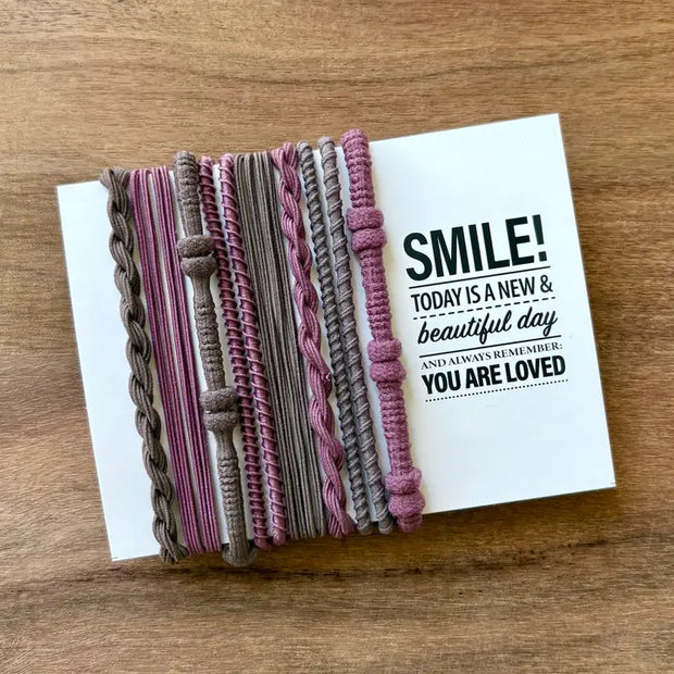 Boho Hair Ties- Purple & Gray