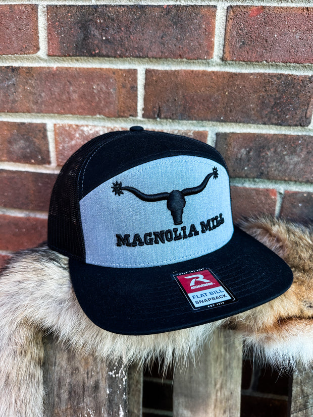 Spur Right Richardon Hat- 7 Panel Heather Gray/ Black