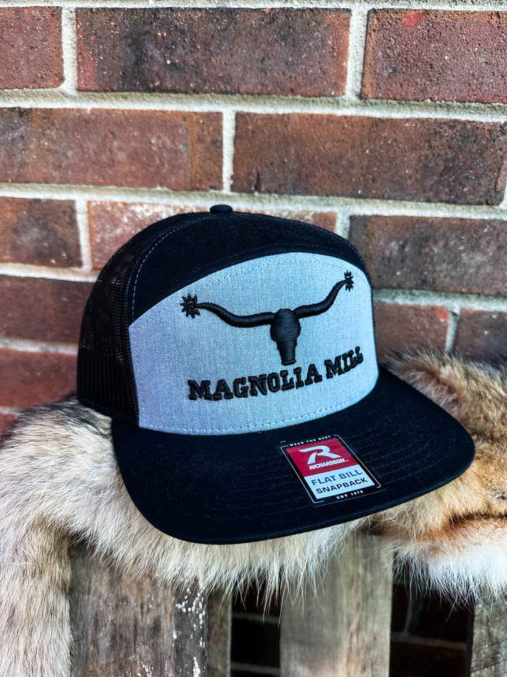 Spur Right Richardon Hat- 7 Panel Heather Gray/ Black