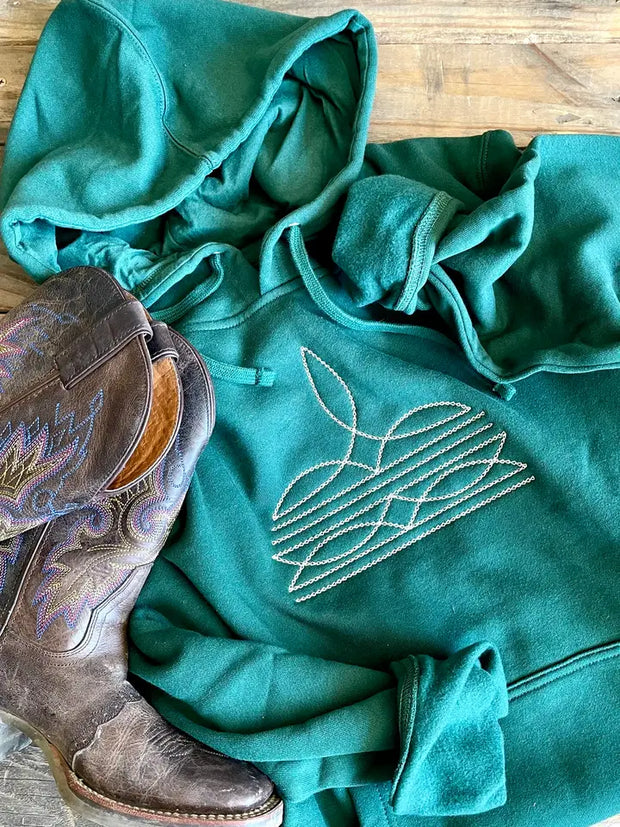 Boot Stitch Embroidered Hoodie