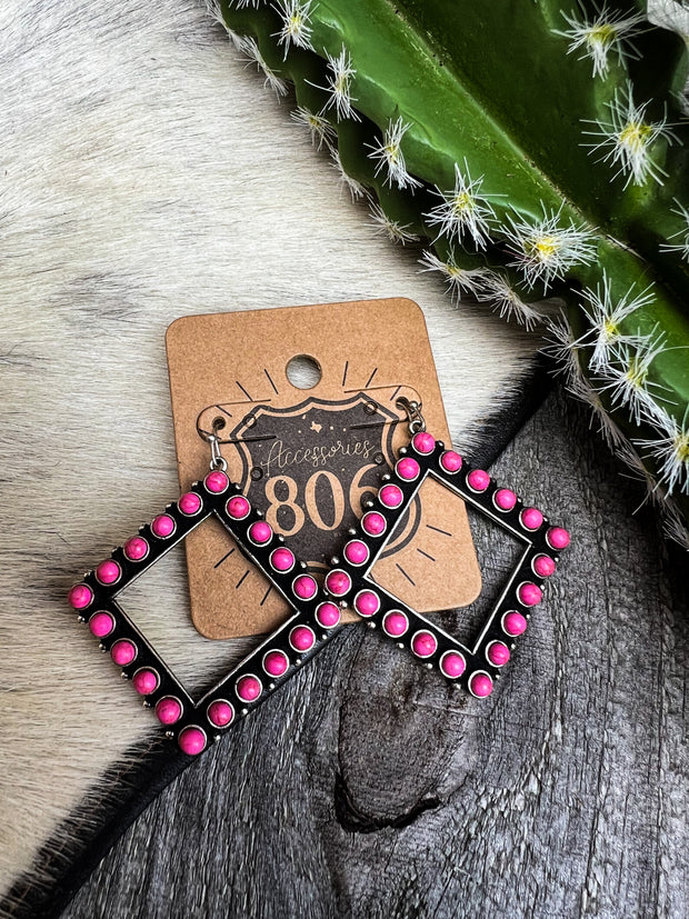 Diamond Rio Earrings - Pink