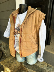 Valencia Quilted Vest- Brown