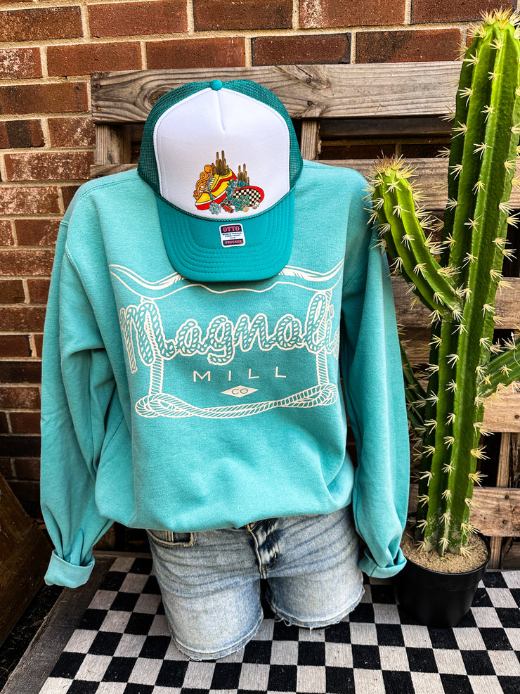 Ropin' MMCO Comfort Colors Sweatshirt- Chalky Mint