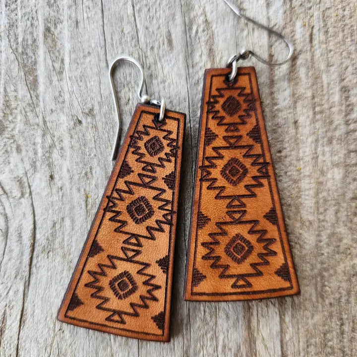 Yuma Tooled Leather Earrings