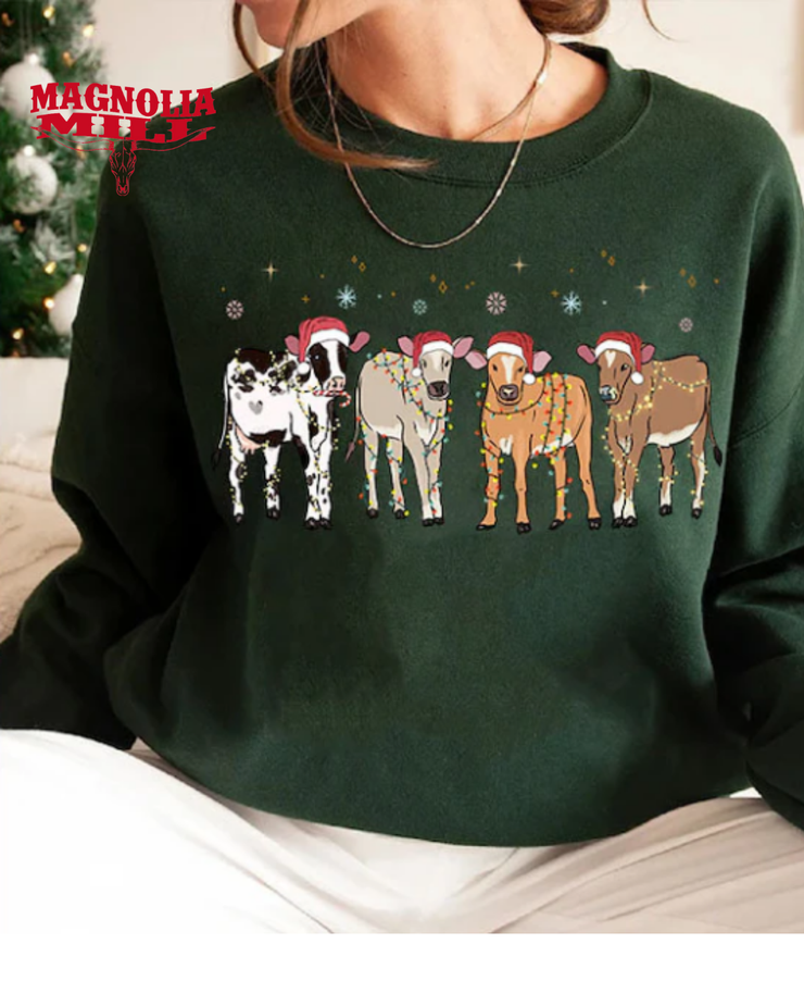 Mooey Christmas Sweatshirt-  MADE TO ORDER**