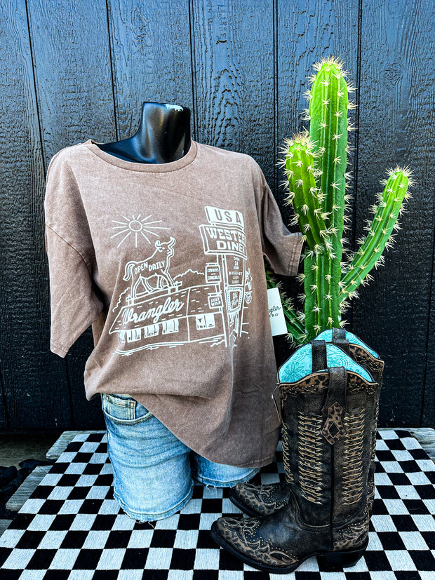 Western Diner Oversized Wrangler Tee