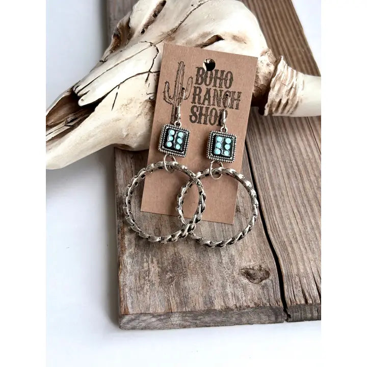 Chunky Chain Dice Hoop Earrings