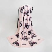 Pink Tractor Blanket