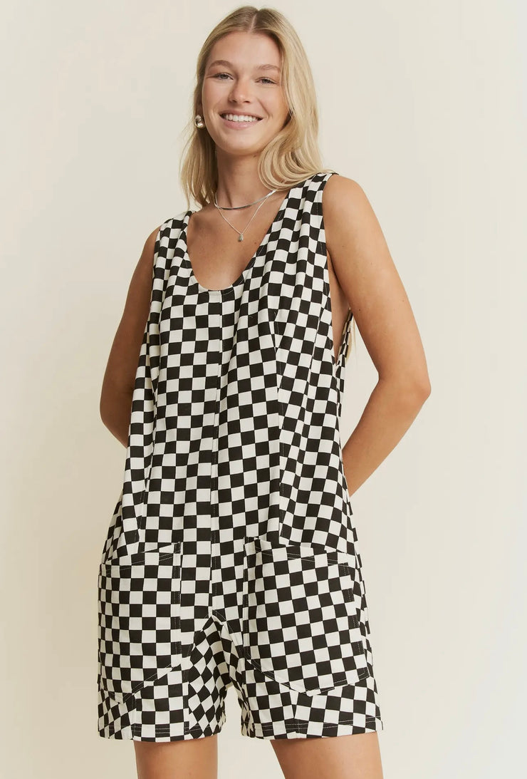Check Mate Romper- Black *UPDATED PICS COMIN SOON