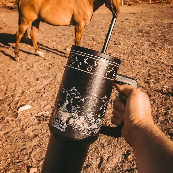 Cattle Drive Tumbler- Black