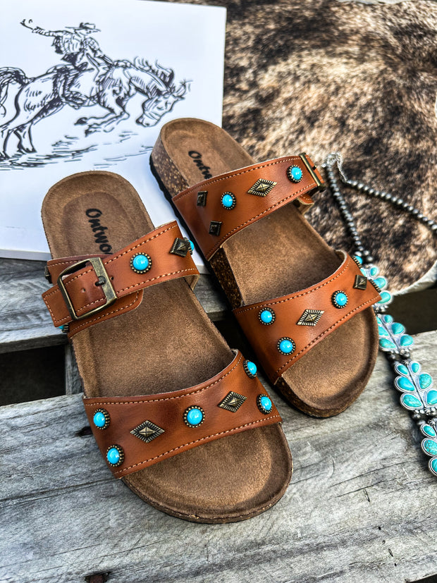 Turquoise Stompin' Sandals