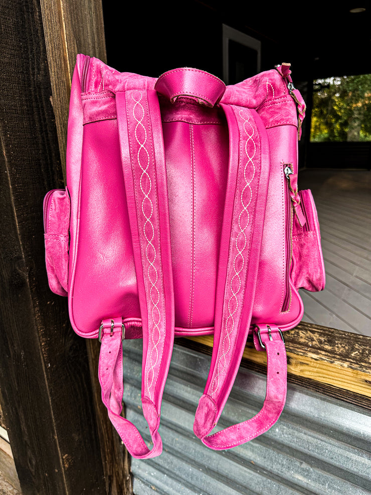 Buckin' Boot Stitch Backpack - Pink