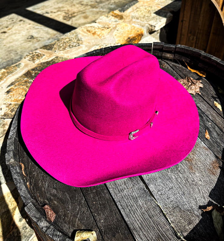 Pink Cattleman Felt Cowboy Hat