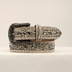 Winston White & Pierced Silver Ariat Belt