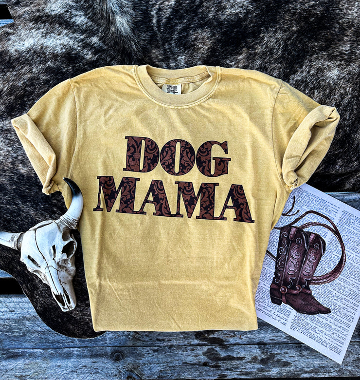 Dog Mama Graphic Tee- Mustard