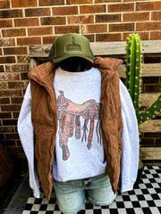 Corduroy Cowboy Puffer Vest