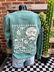 Magnolia Mayhem Comfort Colors Sweatshirt- Light Green