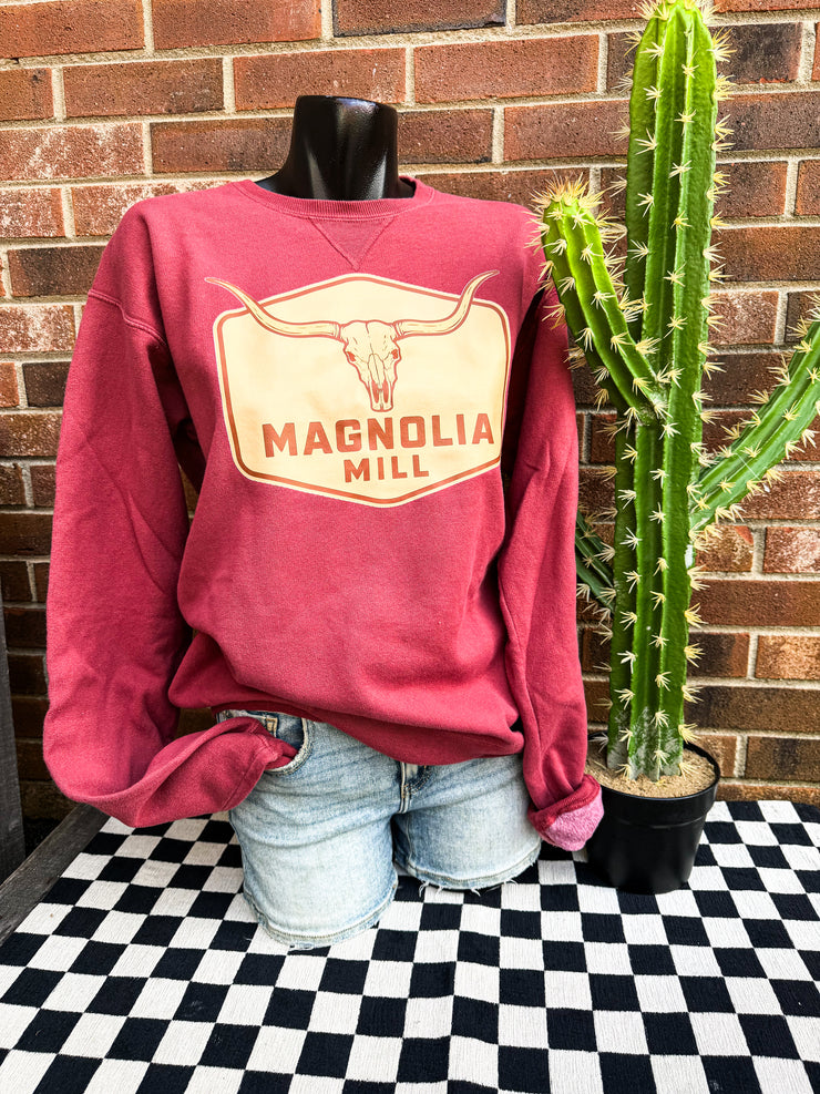 Lazy Longhorn Crimson Sweatshirt