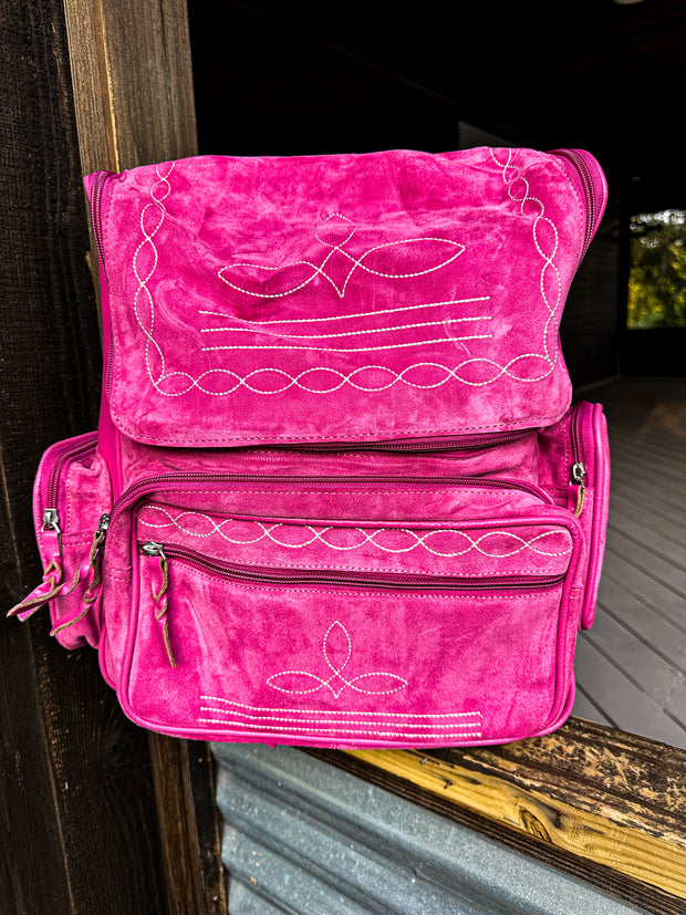Buckin' Boot Stitch Backpack - Pink