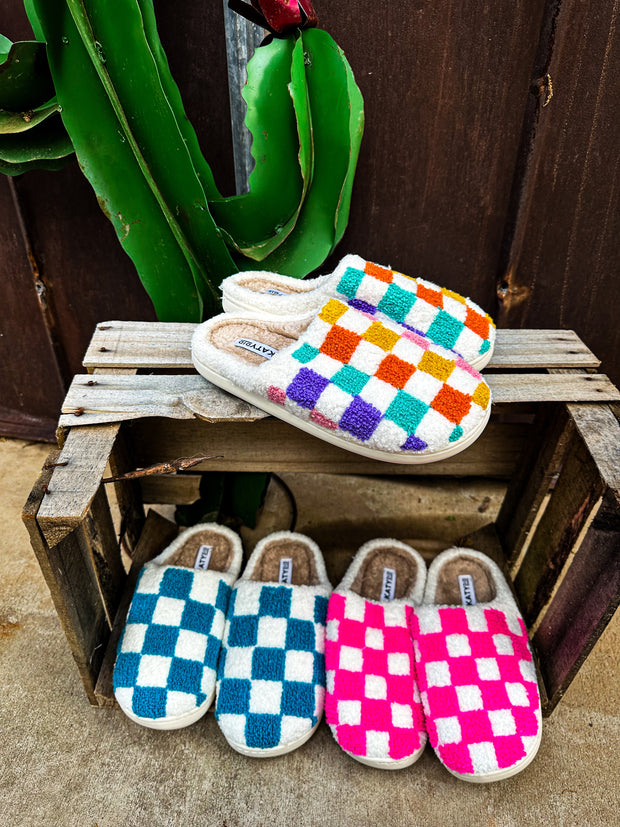 Checkered & Cozy Slippers