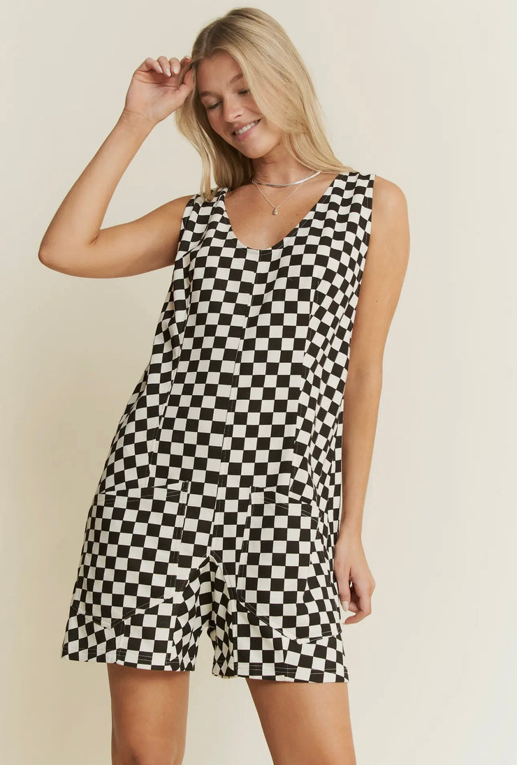 Check Mate Romper- Black *UPDATED PICS COMIN SOON