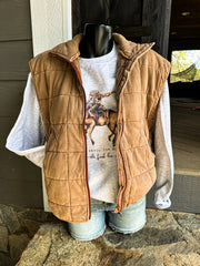 Valencia Quilted Vest- Brown