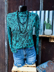 Tooled & Turquoise Top