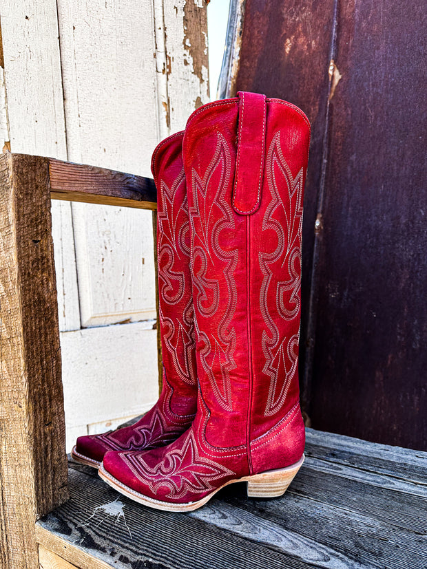 LD Red Embroidery Tall Top Corral Boot