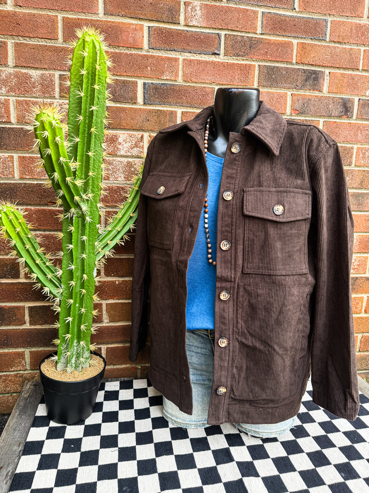 Timber Corduroy Button Front Shacket