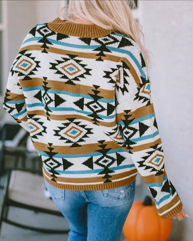 Gemini Aztec Sweater Top