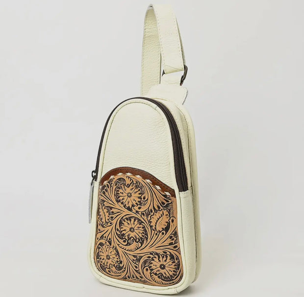 American Darling Tooled Leather Sling Bag