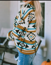 Gemini Aztec Sweater Top